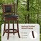 Upholstered Bar Stools Set of 2 with Curved Backrest and Footrest